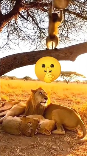 Monkey Tried a Prank on Lion… Instantly Regretted 😳🦁💦बंदर ने शेर पर prank किया… तुरंत पछताया #Monkey