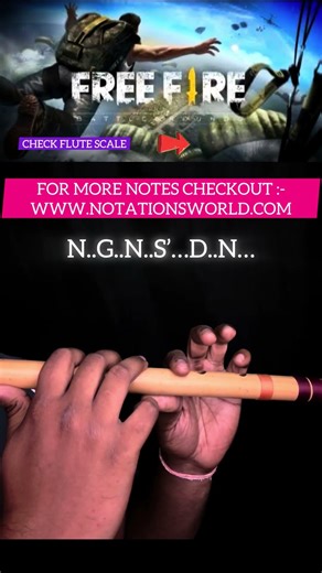 Free Fire Old Theme Flute Cover + Notes | Free Fire BGM | Flute Tutorial | #flutelessons #flutenotes