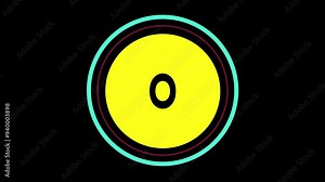 Countdown timer from 5 to 0 seconds real time. Modern flat design of countdown from five to zero animation on black background. 4K resolution