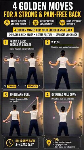 4 Golden Shoulder & Back Exercises to Fix Pain, Slim Arms & Improve Posture