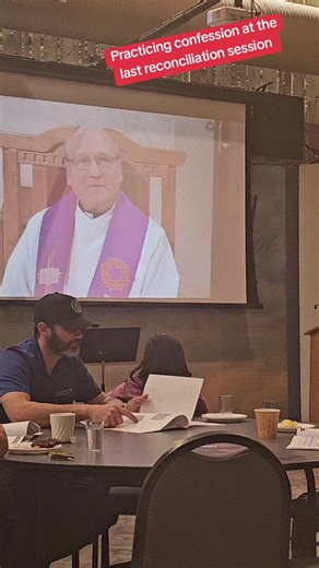 practicing confession at the Last reconciliation session #Catholic #confession