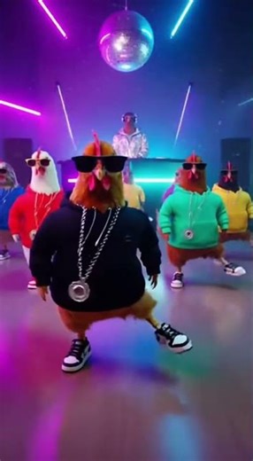 Chickens Dancing to Chicken Sounds 🐔🔥 #DancingChickens #AIComedy #Shorts #ViralAI #AnimalMemes