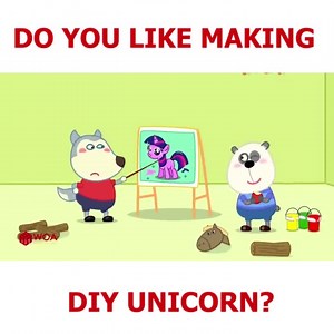 Process of making DIY Unicorn is not easy. However, Wolfoo and his friends try their best to complete an amazing coloful Unicorn as you see. :)) | Wolfoo Series