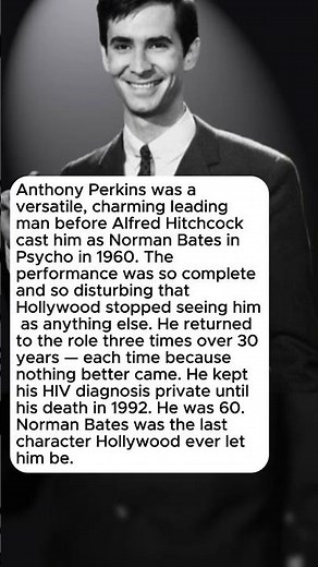 He Played Norman Bates Too Perfectly—Hollywood Never Let Him Escape The Role.