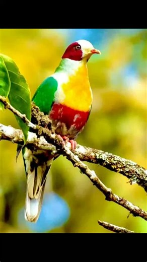 Tropical Parrot Perched in Lush Green Environment