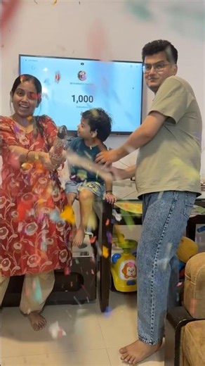 Celebrating 1000 Subscribers | But the Party Popper Betrayed Us 😂#subscribe #viral #1000subscriber