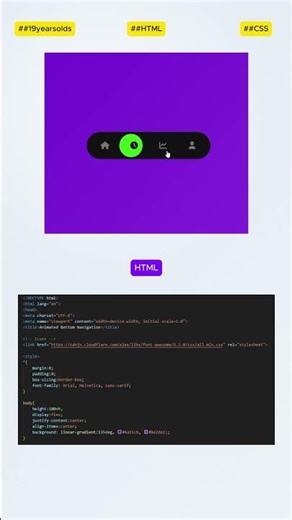 Animated Bottom Navigation Bar in HTML & CSS