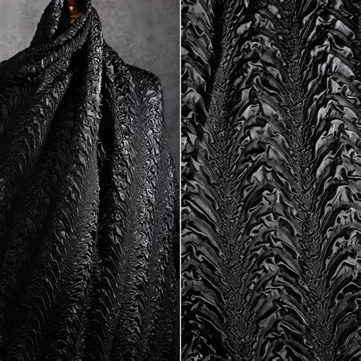 3D Pleated Dragon Texture Fabric - Black Thermo-pressed Scales for Avant-garde Installations & Architectural Wall Art - Etsy