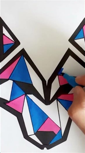 Geometric Wolf Coloring #coloring #coloringpages #coloringwithmarkers coloringw