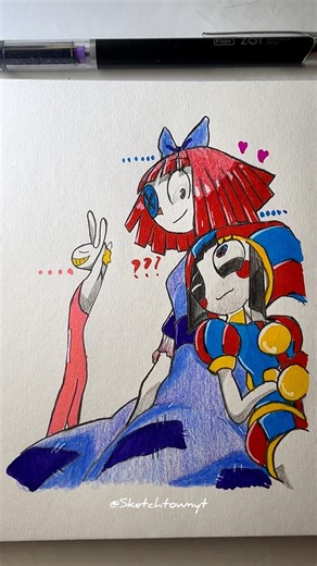 Jax X Pomini X Ragatha drawing!!🎪#tadc #theamazingdigitalcircus #イラストメイキング #創作 #アニメ