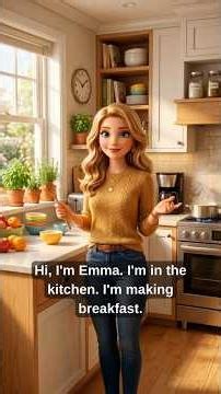 COOKING BREAKFAST 👩‍🍳 Easy English Story #shorts