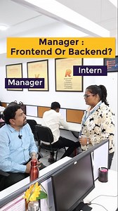 When your intern hears “frontend or backend”… but their heart only says WEEKEND! 😂💀 Corporate logic ≠ Intern logic 😭🫠 #internlife #weekendmode #frontend #backend #techhumor #corporatecomedy #officereels #trendingreels #digitaltrainee #digitizebrand #relatablereels #fyp #explore #workculture #internmemes #codinghumor #9to5life intern funny video, corporate comedy, office memes, intern jokes, frontend vs backend funny, weekend jokes, digital trainee, work culture comedy, relatable office humor