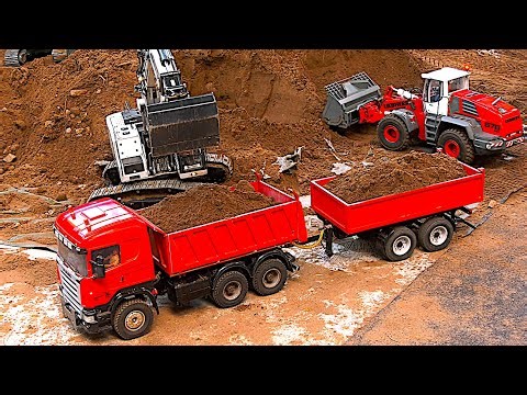 RC Construction Sites in different scales 1/87 up to 1/8 - RC Dump Trucks Excavator Wheel Loader