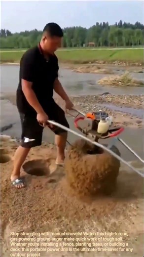 Portable Gas-Powered Earth Auger: Effortless Post Hole Digging & Landscaping