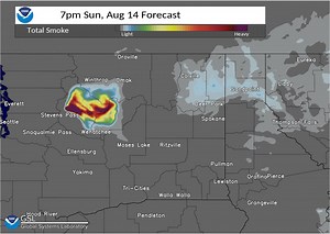 7.4K views · 95 reactions | The weather today across the Inland Northwest will feature warmer temperatures & abundant sunshine. Consequently there's a chance the White River Fire (northwest of Wenatchee) could produce increased amounts of smoke later today. Here's a forecast of where that smoke is expected to go. | US National Weather Service Spokane Washington | Facebook