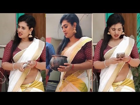 Remya panicker latest saree look | Malayalam actress | aattukaal ponkala |