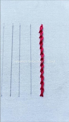 Beautiful Twisted Chain stitch tutorial #embroidery #stitch #twistedchain