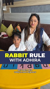 Rabbit Rule with Adhira! 😍 LIKE & SAVE this if it helped you! 🔥 Follow for more empowering insights on improving your child's English reading & writing skills. 📺 Comment PHONICS to watch our FREE masterclass on how we turn toddlers into independent readers and writer in 5-7 months. [phonics rules, silent e rule, english spelling rules, phonics for toddlers, early reading skills, phonics education, toddler reading tips, montessori phonics, reading mastery, phonics lessons, silent letters in en