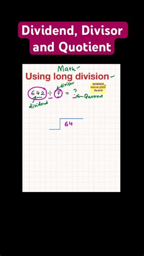 Dividend, Divisor and Quotient - Math. #maths #division #shorts