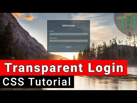 Transparent Login Form Tutorial
