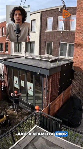 An entire room was craned in effortlessly