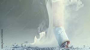 A concept illustrations for No Smoking Day depict how a real cigarette interacts with people's bodies using creative elements to convey the harmful effects of smoking