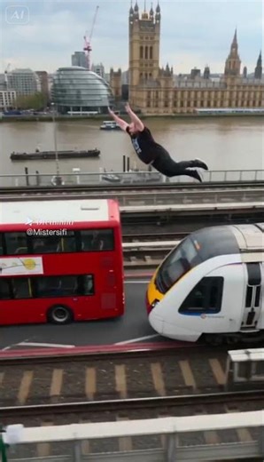 Train To Bus Jump Chase #action #fatman