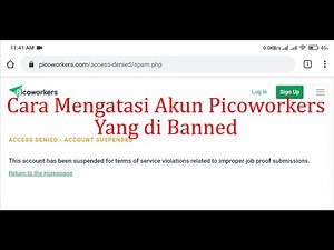 CARA MENGATASI AKUN PICOWORKERS DI BANNED