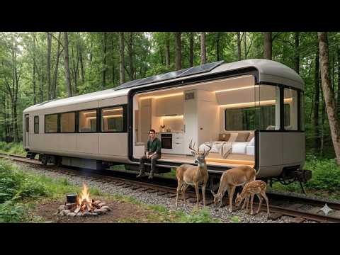 He Turned an Abandoned Train Car into a Hidden Forest Home – Secret DIY Cabin Revealed!