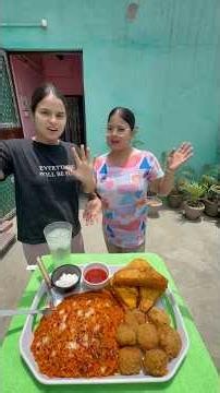 Spicy🥵cheesy noodles🍝,cheese ball🧀& bread pakora😋challenge🤤| Mom channel @AnneMomTaste #shorts