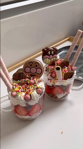 子どもたちとパフェ作った🍨#パフェ #お菓子#おやつ #おかしタイム#手作りパフェ#japanesefood #foodasmr #japanesesnacks #kawaii #生活音