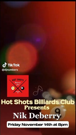 This Friday November 14th at Hotshots! Nik Deberry 8pm! | Elle Wiggins Bostick