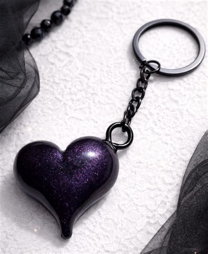 Heart Shaped Keychain Handcrafted From Epoxy Resin - Etsy
