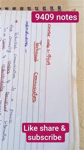 #hashtag #aiou #aiou_guess_paper #aioubooks #9409 notes#aiou_updates #Technical communication notes