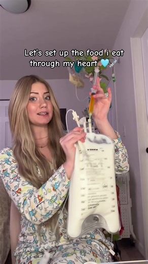 Let’s set up my TPN together 🩵💉 #totalparenteralnutrition #mukbang #asmr #fypシ゚viral #trending