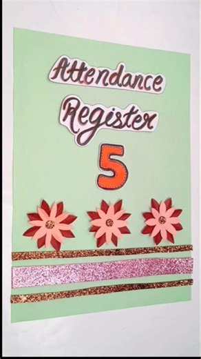 Attendance register decoration idea | Register cover design | project file front page decoration