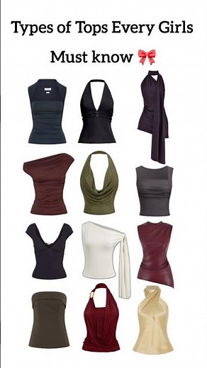 Types of Tops Every Girl Should Know | Fashion Guide♥️🎀#fashiontips #typesoftops #styleguide