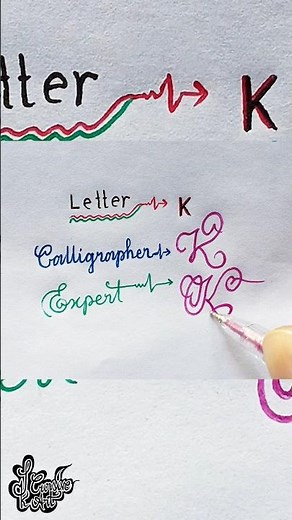 How to write stylish in calligraphy | 'K' letter | Cursive handwriting style