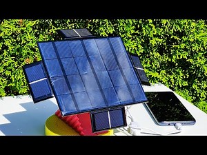 How to make a Simple Solar USB Charger with Dual Axis Solar Tracker DIY (4K)