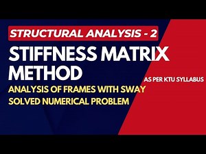 STIFFNESS MATRIX METHOD | ANALYSIS OF FRAMES WITH SWAY | SOLVED NUMERICAL PROBLEMS | CET302 | SA 2