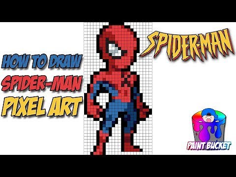 How to Draw Spider-Man - Marvel Comics Spiderman Pixel Art Drawing Tutorial
