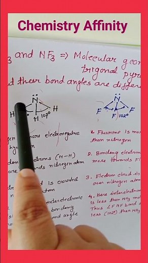Why Bond angles are different in NH3 and NF3? #youtubeshorts #chemistry