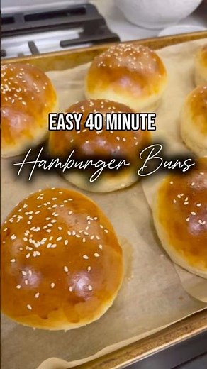 Quick & Easy 40 Minute Hamburger Buns! #homemadecooking