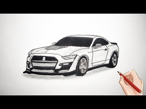 How To Draw Ford Mustang | Drawing Ford Mustang GT step by step