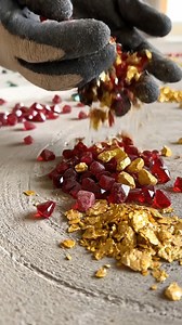 The before-and-after transformation proves how epoxy resin can permanently lock crystals into the floor... #epoxyresin #epoxyflooring #beforeandafter #resinepoxy #handcrafted #contractorwork #satisfyingbuild #interiorrenovation | Tiny Living Designs