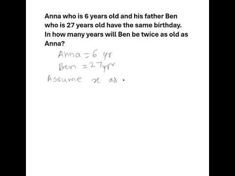 Finding age using linear eq 3#algebra