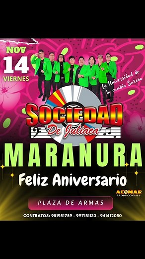 🔴🌟🎉Los trabajadores de la Municipalidad de Maranura, comparten la presentación de la Orquesta Sociedad de Juliaca en la Gran Serenata por el 65° aniversario al distrito de Maranura. Pasa la voz. | César Barrios