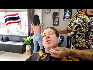 💈CLEAN SHAVEN (Complete Beard Removal!) by "Mister Arm" at BARBER B's in Pattaya, Thailand 🇹🇭