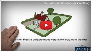 protrude from (someone or something)