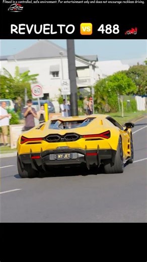 Revuelto 🆚 488 GTB—Yellow Supercar Showdown! 💛💥 #Revuelto #Ferrari488